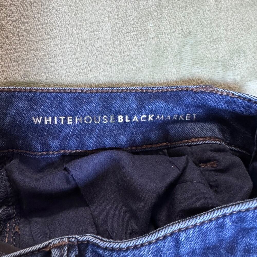 White House Black Market The Skinny Boot Jeans Dark Wash Stretch Size 14 - Picture 6 of 12